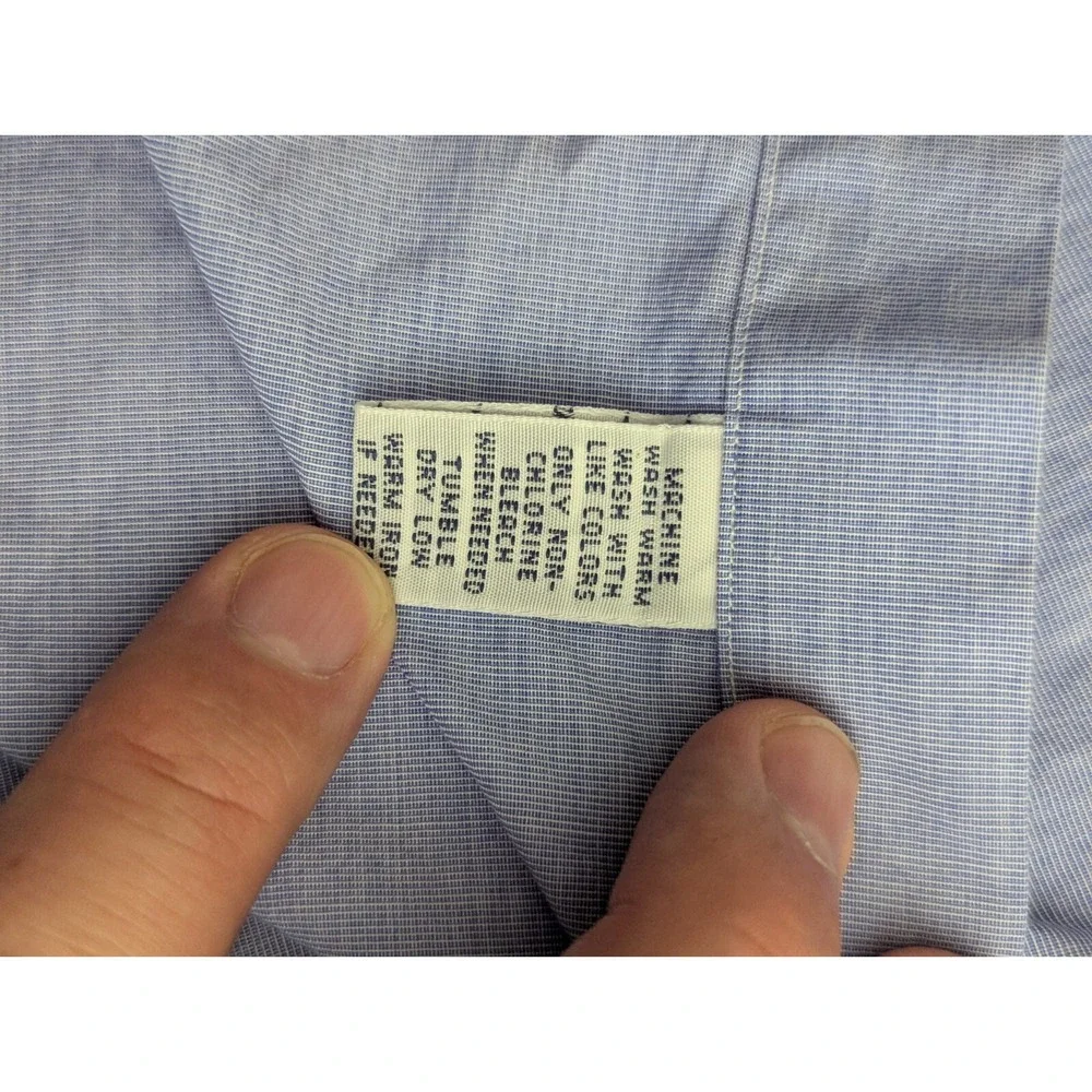 Ralph Lauren‎ Lightweight Button Down Shirt Men's Size 17 32/33 Blue L/S Flaw
